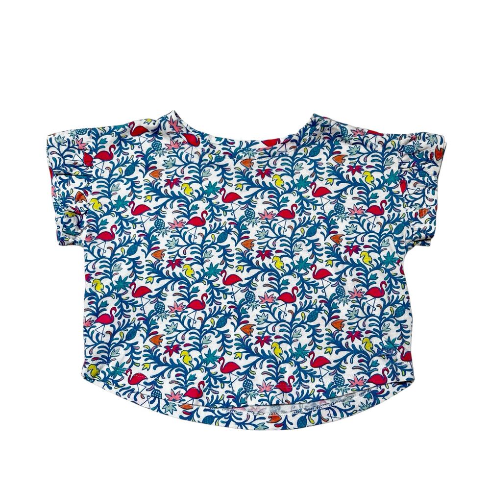 Vineyard Vines Flamingo Print Cropped Boxy Tee Size 4T